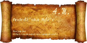 Andráska Mór névjegykártya